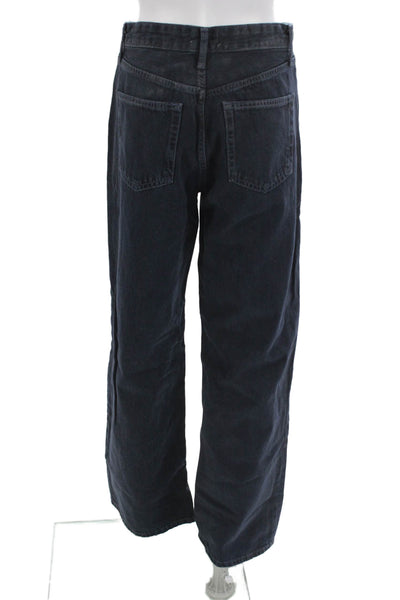 Zara Unisex Wide-Leg Dark Blue Jeans Cotton Blend Size 4