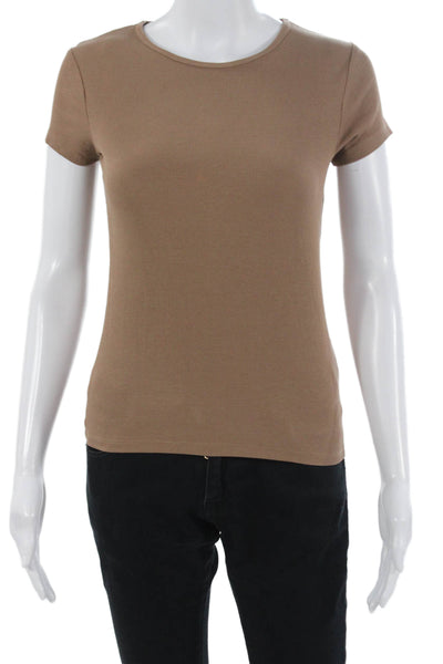 Cotton On Women Basic Brown Crew Neck Short Sleeve T-Shirt Size S