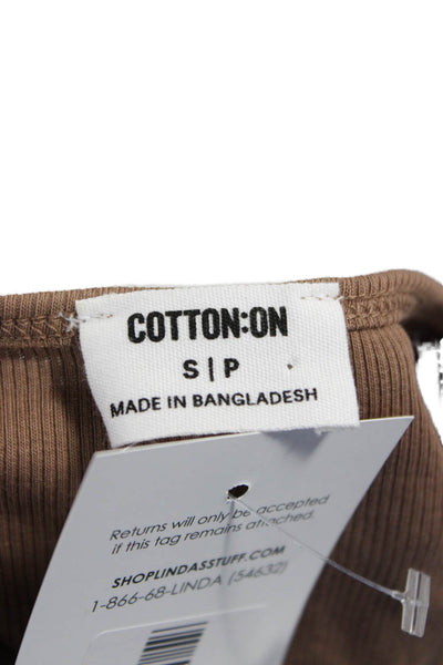 Cotton On Women Basic Brown Crew Neck Short Sleeve T-Shirt Size S