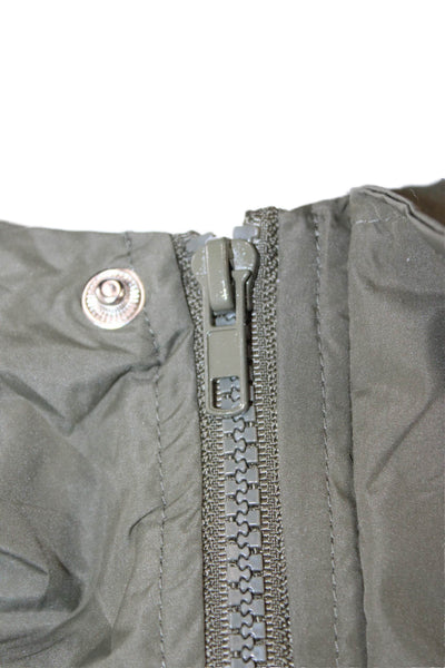 Coofandy Mens Windbreaker Raincoat Green High Neck Button Size XL