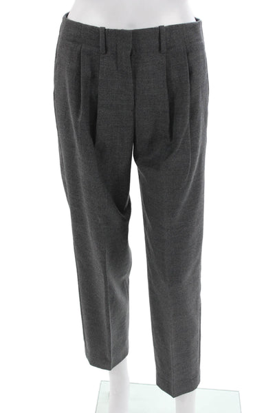 Theory Unisex Dark Gray Ankle Dress Pants Button Closure Size 0
