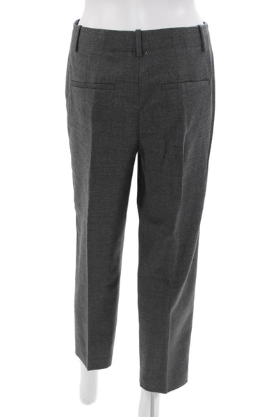 Theory Unisex Dark Gray Ankle Dress Pants Button Closure Size 0