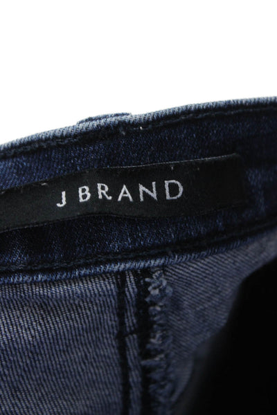 J Brand Women Ankle Skinny Jeans Dark Blue Mid Rise Petite 27in Size 25