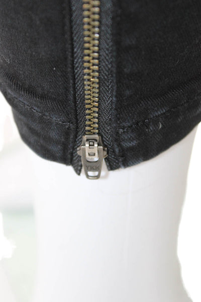 Joie Women Cargo Ankle Biker Pants Black Button Closure Size 25
