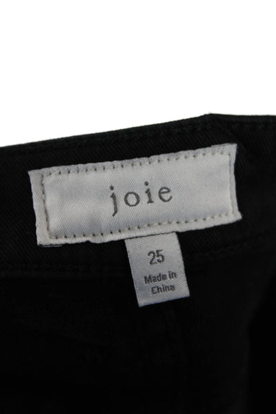 Joie Women Cargo Ankle Biker Pants Black Button Closure Size 25