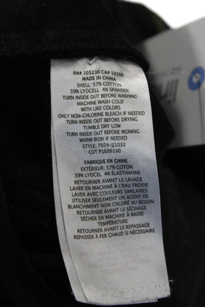 Joie Women Cargo Ankle Biker Pants Black Button Closure Size 25