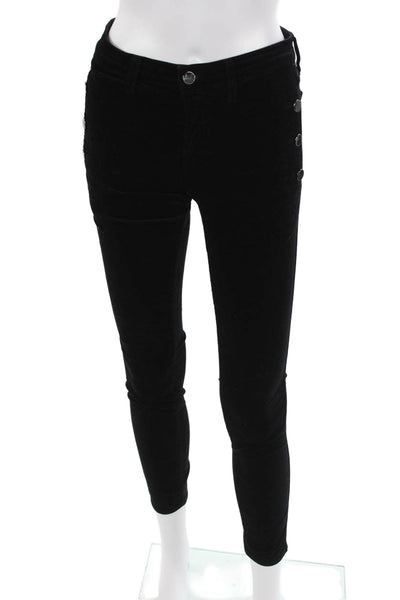 J Brand Women Ankle Jegging Black Button 27in Inseam Size 25