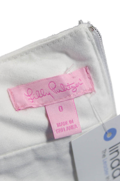 Lilly Pulitzer Womens Cargo Skort White Short 98% Cotton Size 0