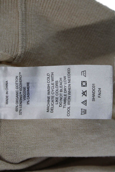 Quince Unisex Beige V-Neck Pullover Sweater Alpaca Merino Wool Size S