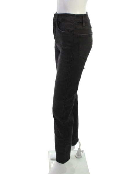 Frame Womens High Rise Skinny Straight Jeans Black Size 27