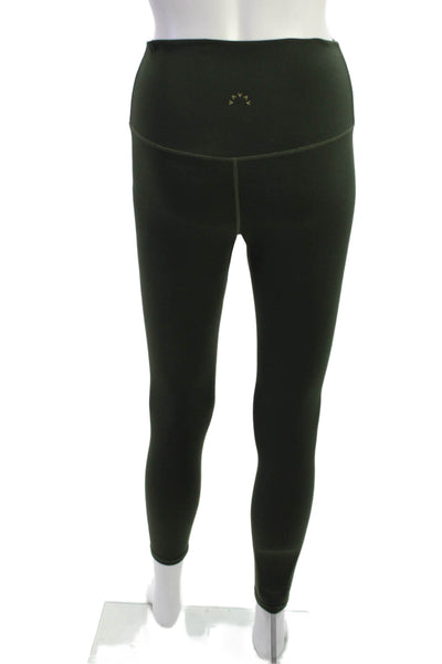 Varley Womens Ankle Leggings Green Army Solid Size M