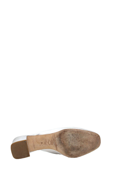 Loeffler Randall Women's Round Toe Block Heel Mules Sandals Silver Size 5.5