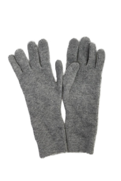 J Crew Womens Knitted Basic Gloves Light Gray One Size