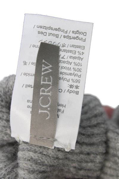 J Crew Womens Knitted Basic Gloves Light Gray One Size