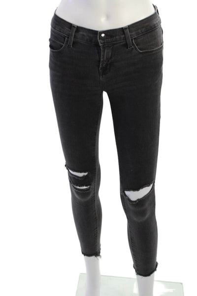 J Brand Women Skinny Ankle Jeans Dark Gray Low Rise Size 24