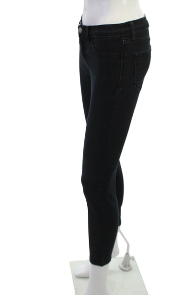 J Brand Women Black Ankle Skinny Jeans Low Rise Button Size 25