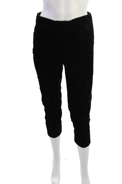 J Crew Womens Cropped Capri Pants Black Viscose Blend Size 2P