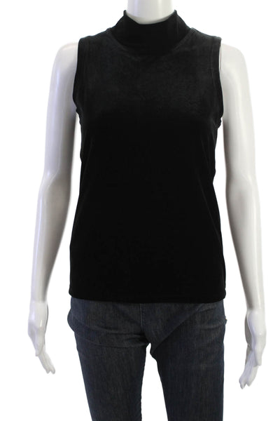 J Crew Womens Black Basic Mock Neck Sleeveless Tank Polyester Elastane Size XS