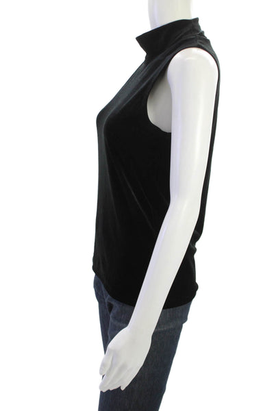 J Crew Womens Black Basic Mock Neck Sleeveless Tank Polyester Elastane Size XS