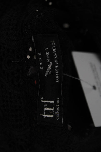 Trf Collection Zara Womens Black High Neck Long Sleeve Button Up Blouse Size XS