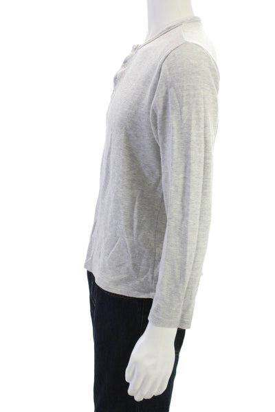 Vince Mens Band Long Sleeve Gray Tee Crew Neck Size M