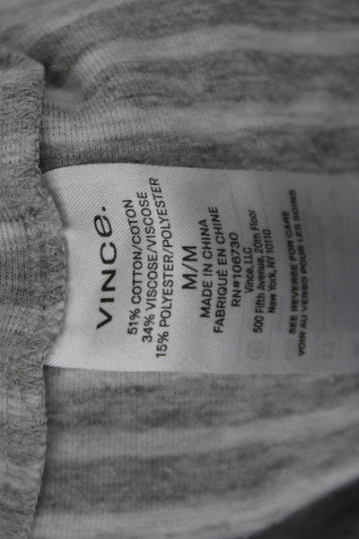 Vince Mens Band Long Sleeve Gray Tee Crew Neck Size M