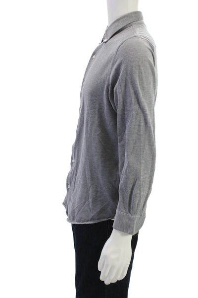 Brooks Brothers Mens Button-Down Long Sleeve Collared Gray 100% Cotton Size M