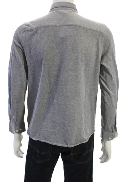 Brooks Brothers Mens Button-Down Long Sleeve Collared Gray 100% Cotton Size M