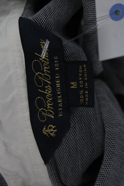 Brooks Brothers Mens Button-Down Long Sleeve Collared Gray 100% Cotton Size M