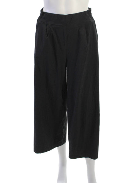 Athleta Women Cropped Black Pants Drawstring Waist Polyester Spandex Size 0