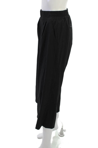 Athleta Women Cropped Black Pants Drawstring Waist Polyester Spandex Size 0