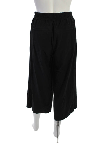 Athleta Women Cropped Black Pants Drawstring Waist Polyester Spandex Size 0