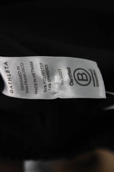 Athleta Women Cropped Black Pants Drawstring Waist Polyester Spandex Size 0