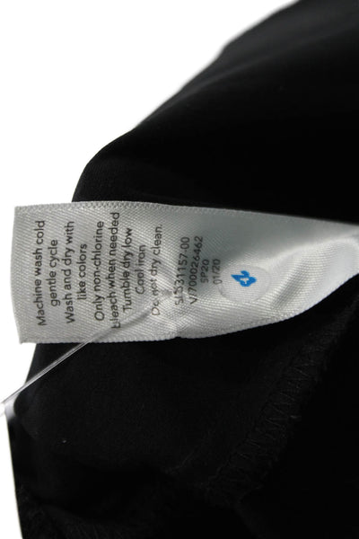 Athleta Women Cropped Black Pants Drawstring Waist Polyester Spandex Size 0