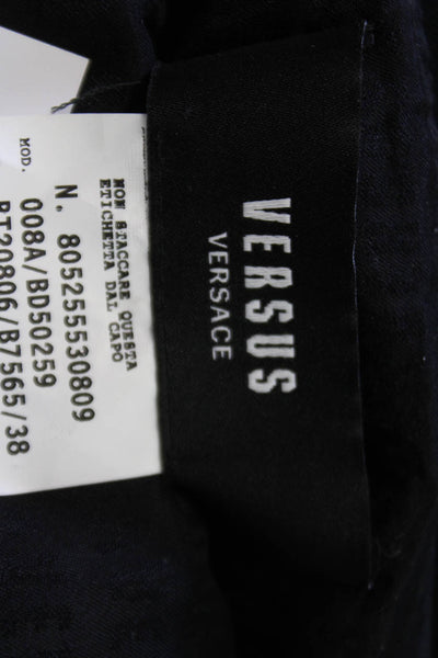 VERSUS by Versace Women Quilted Bomber Jacket Black Camo Polyester Size 38