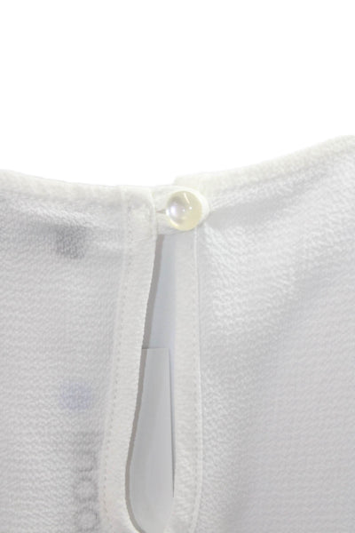 Atmosphere Womens Sleeveless Round Neck White Polyester Blend Blouse Size S