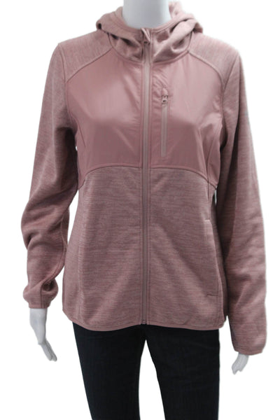 Reebok Womens Full-Zip Hoodie Pink Polyester Outdoor Size S
