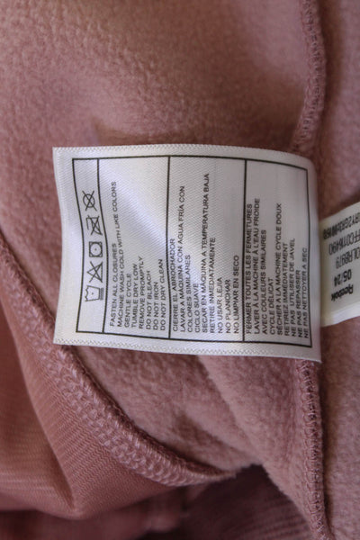 Reebok Womens Full-Zip Hoodie Pink Polyester Outdoor Size S