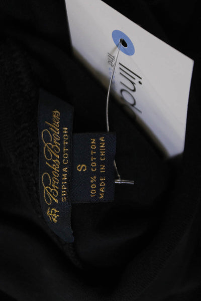 Brooks Brothers Womens Black Cotton Mock Neck Long Sleeve Basic Top Size S