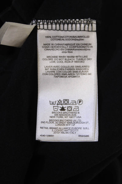 Brooks Brothers Womens Black Cotton Mock Neck Long Sleeve Basic Top Size S