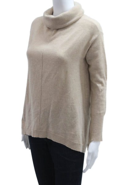 Barrow & Grove Unisex Pullover Turtleneck 100% Cashmere Beige Size XS
