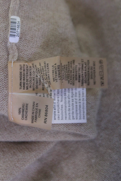 Barrow & Grove Unisex Pullover Turtleneck 100% Cashmere Beige Size XS