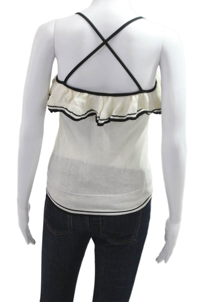 Maje Womens Camisole Sleeveless White Polyester Blend Solid Size 2