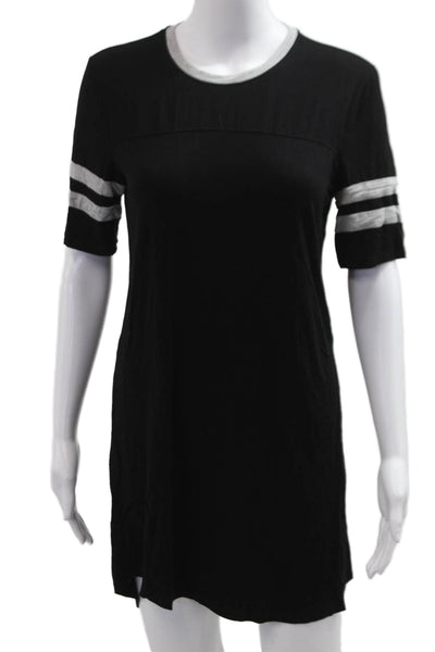 Z Supply Women T-Shirt Dress Black Short Sleeve Crew Neck Size S