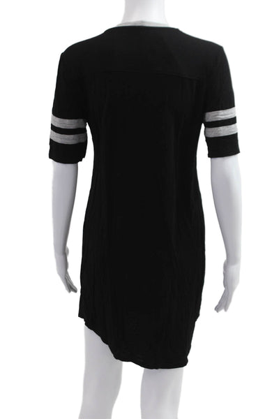 Z Supply Women T-Shirt Dress Black Short Sleeve Crew Neck Size S
