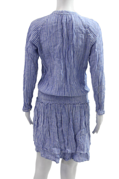 Rails Womens Blue Striped Shirt Dress Long Sleeve Button Bohemian Size S