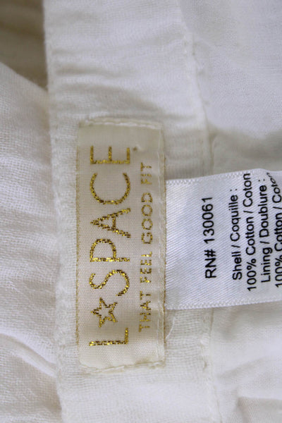 L Space Womens Overall Romper White 100% Cotton Sleeveless Scoop Neck Size M