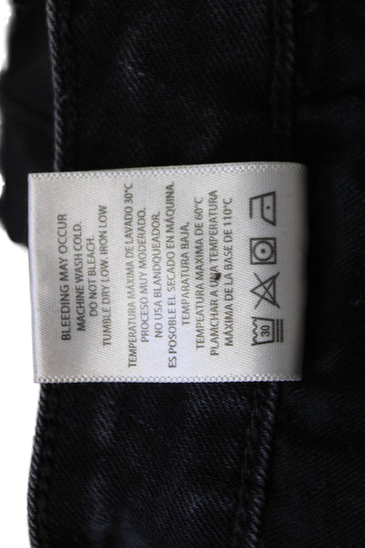 Hidden Womens Skinny Ankle Jeans Black Button Mid Rise Size 26