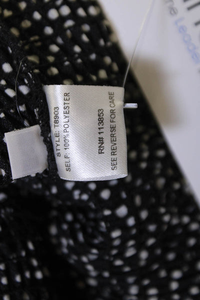 Gab kate Women Cropped Blouse Black Polka Dot V-Neck Tie Short Sleeve Size S