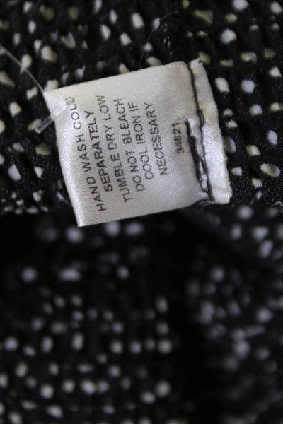 Gab kate Women Cropped Blouse Black Polka Dot V-Neck Tie Short Sleeve Size S
